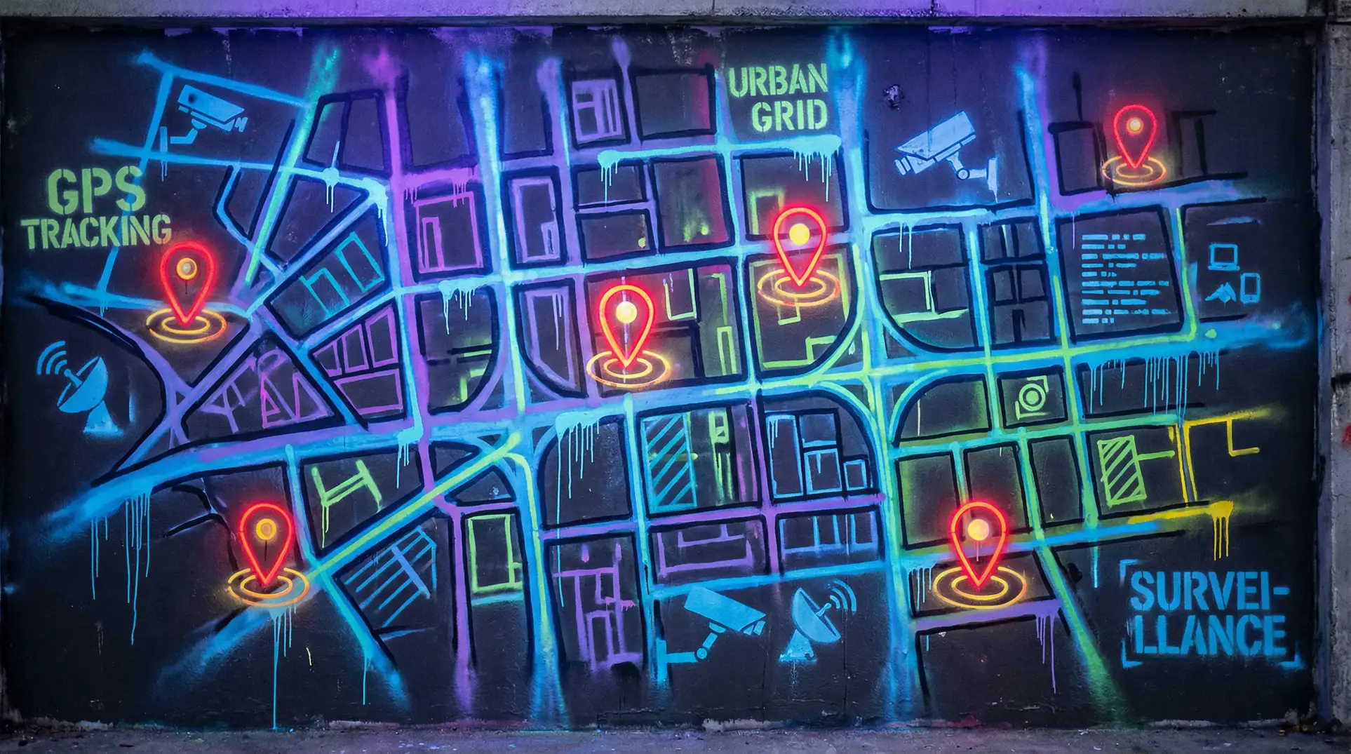 纪湘在线观看 狗仔追踪地图 - 城市涂鸦风格